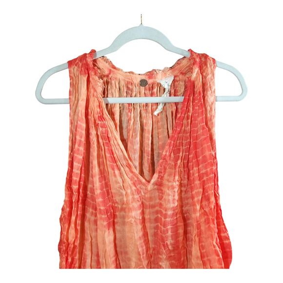Free People One Tie Dye Yulia Top Coral Size Medium - Picture 6 of 9